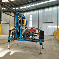 Foreuse rotative hydraulique portable 100m 150m de profondeur, machine de forage de puits d'eau diesel à démarrage électrique, foreuse motorisée