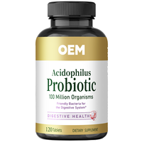 Comprimés de probiotiques Acidophilus Fabrication OEM Production en vrac Haute puissance Complément alimentaire pour la perte de poids Cellulose d'origine végétale