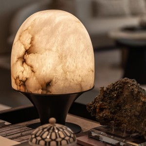 Lampe de table en marbre 190*270, source de lumière LED, base E27, éclairage décoratif pour la maison - Product Image 1