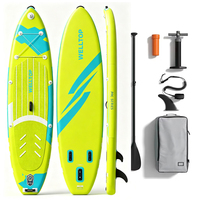 Planche à pagaie gonflable tout usage OEM Shandong 335*84*15CM en EVA/PVC écologique, portable, 3 ailerons, pour lacs et rivières, unisexe