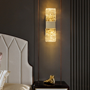 Applique Murale LED en Cristal Motif Ondulations Aquatiques de Luxe, Lumière Chaude pour Chambre et Salon, Idéale pour Chevet et Mur en Verre - Product Image 3