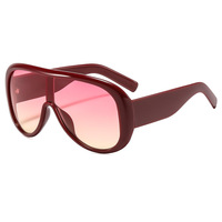 LBA 89337 Lunettes de soleil surdimensionnées de haute qualité pour femmes, monture rouge intégrale, verres dégradés UV400, logo personnalisé