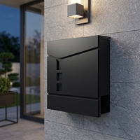 Boîte aux lettres en acier de grande capacité, nouvelle conception, résistante aux UV, pour extérieur, avec compartiment pour journaux, pour usage domestique