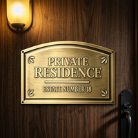 Plaque de porte personnalisée en laiton massif pour hôtel, numéro de maison moderne en lettres 3D en relief, plaque de numéro de maison résistante à l'eau