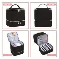 Portable Double couche 30 compartiments vernis à ongles sac de rangement huile essentielle outil boîte de rangement maquillage organisateur pour Kit de soin des ongles