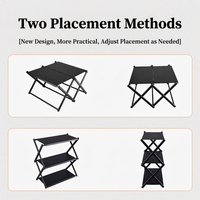 Étagère de rangement pliable pour le camping en plein air, cadre en alliage d'aluminium, plateau en acier au carbone, forme en X, ouverture en un clic, épaisseur 0,8 mm, bureau