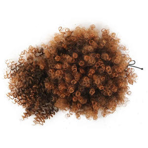 <span class=keywords><strong>Chignon</strong></span> bouclé <span class=keywords><strong>africain</strong></span> volumineux et frange en fibre synthétique douce - Product Image 3