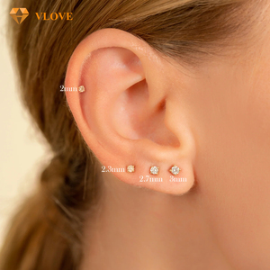 Natürliche Diamant-Ohrringe für Damen und Herren, Modeschmuck, 18k <span class=keywords><strong>Gold</strong></span>-Ohrringe, Diamant-Ohrstecker - Product Image 4
