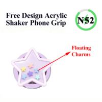 Support de téléphone pliable en acrylique découpé sur mesure avec breloque flottante, Griptok Pop-Up personnalisé