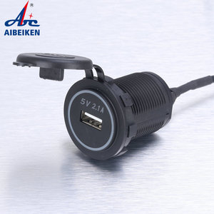 ABILKEEN prix bon marché DS003B prise de charge USB à port unique 2.1A chargeur de voiture USB avec anneau LED - Product Image 5