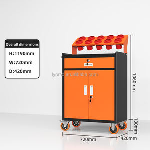 OUMEIDA Oto Tamir Alet Arabası, 2 Çekmeceli Kilitlenebilir Ağır Hizmet Tipi Mobil Dolap 200kg Taşıma Kapasitesi - Product Image 5