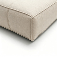Canapé modulaire en lin beige, canapé de sol avec accoudoirs carrés, canapé combinable de 70 cm, 200/280/300 cm, meubles d'appartement Wabi-sabi