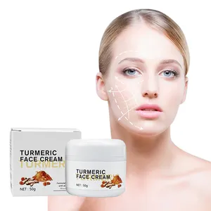 Private Label Lighten Wrinkles Lift Firming Brightening Treats Acne Skin Tone Moisturizing Turmeric Face Cream