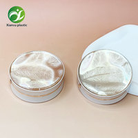 Boîte vide pour fond de teint coussin à l'air, écologique, motif plume dorée, portable, format poche, pour poudre libre, emballage cosmétique