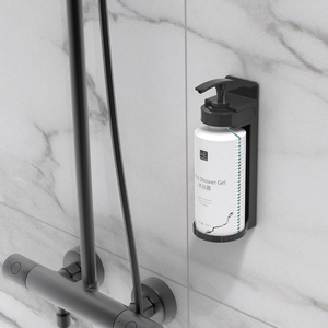 Support mural en plastique verrouillable pour salle de bain d'hôtel, shampoing, après-shampoing, gel <span class=keywords><strong>douche</strong></span>, lotion, distributeur de liquide avec support - Product Image 4
