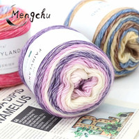 Fil à tricoter à la main de haute ténacité aux couleurs arc-en-ciel, mélange de coton recyclé pour la couture et le tissage, idéal pour confectionner de magnifiques pulls
