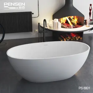Best Seller Modern Style Home Hotel Bathtub Pure Acrylic Bathtub Solid Surface Freestanding Bathtub