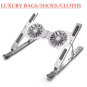 New Laptop <b>Stands</b> <b>Tablet</b> Holder with Fans RGB Light 6 Angles Adjustable Aluminum Foldable Portable Computer Accessories - Product Image 1