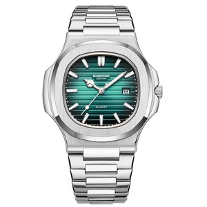 B1885 Vintage Papegaai En Schelp Heren Horloge Glow-In-The-Dark Waterdicht Vierkant Heren Blauw Zwart Horloge - Product Image 3