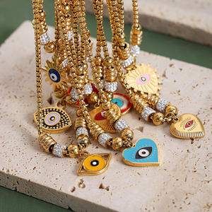 Moge Jewelry Pulsera de ojo con incrustaciones de cristal ajustable para mujer En Acier Inoxydable Pour Femme Star Heart Charm Pulsera de moda - Product Image 4