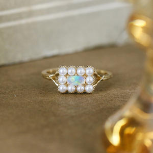 Fabricantes al por mayor Rectangular lado a lado con incrustaciones <span class=keywords><strong>de</strong></span> perlas Dream Retro Opal Elegant Shell Beads Exquisita joyería - Product Image 3