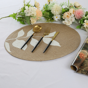 15 "Vòng đay tùy chỉnh in trắng lá rừng nối tiếp bữa ăn tối placemats bảng thảm cho trang trí nội thất - Product Image 3