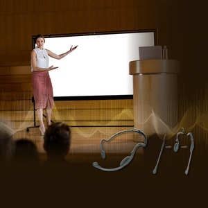 Microphones tour de cou confortables à porter, à condensateur électret cardioïde/anti-bruit, avec serre-tête réglable - Product Image 1