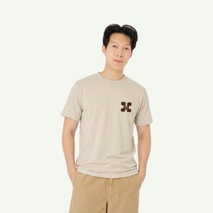 Camiseta de Algodón Beige para Hombre, Manga Corta, Cuello Redondo, Corte Regular Informal, Tejido Transpirable, Estampado Serigrafiado - Product Image 4
