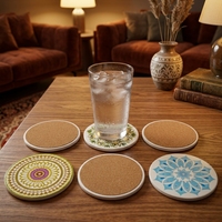 Sous-verres créatifs en céramique pour animaux de compagnie, résistants à la chaleur, écologiques, épaisseur 10 mm, tapis pour tasses à café, ensemble de sous-verres amusants pour cadeau de Noël