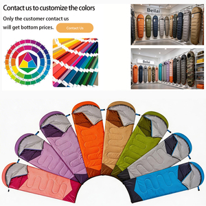 Saco de Dormir Geométrico con Bloques de Color, Forma de S, Acolchado, Cálido, Ligero y Portátil para Acampar, Hacer Senderismo y Excursionismo, Uso en Exteriores para 3 Estaciones - Product Image 2