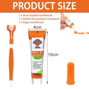Suministros para Mascotas al por Mayor, Kit de Cuidado <span class=keywords><strong>Dental</strong></span> para Mascotas, Cepillo de Dientes para Perros, Juego de Pasta de Dientes, Aliento Fresco, Higiene Bucal - Product Image 5