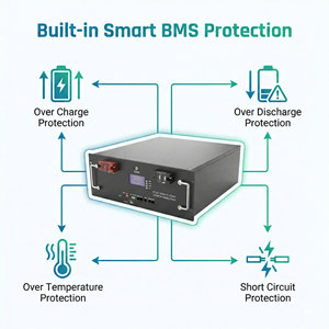 Batería LiFePO4 de 51.2V 100Ah para Montaje en Rack, 5kWh, Almacenamiento de Energía Solar para el Hogar, 6000 Ciclos, Almacenamiento de Energía Doméstica - Product Image 6