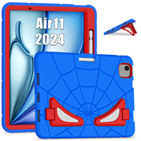 Étui antichoc robuste pour iPad Air 11 M3 2025 M2 2024 avec support pliable, bandoulière et porte-stylo, design animé pour enfants