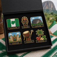 Lot de badges émaillés personnalisés sur le thème du Nigeria, avec drapeau vert et blanc, masque Yoruba, pour revers de veste, souvenir touristique, coffret cadeau