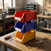 Boîtes de rangement solides NEXARA, nouveau matériau, grand format A3 340*200*148mm, bacs de travail empilables en plastique pour le rangement d'outils de garage
