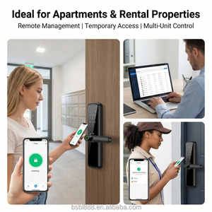 Serrure <span class=keywords><strong>de</strong></span> porte numérique intelligente avec reconnaissance faciale par veine palmaire, empreinte digitale, NFC, caméra <span class=keywords><strong>à</strong></span> réticule, interphone visuel <span class=keywords><strong>à</strong></span> distance via application, étanche - Product Image 3