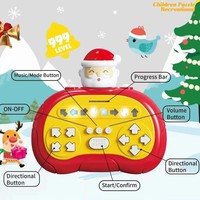 Mini Máquina de Ritmo Portátil de Plástico para Navidad y Halloween, Juego de Presión Rápida con Luces, Educativo