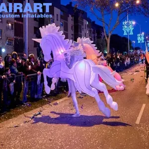 3m led inflatable white horse costume for performance inflatable parade costume used party decor