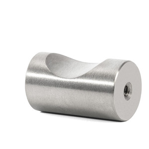 Manopola cilindrica. Acciaio inossidabile 304. Fissaggio filettato assiale. Diametro 15mm. Acciaio inossidabile opaco. Altezza 26mm - Product Image 2