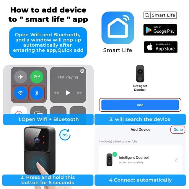 Hot Two-Way Intercom HD Wireless Smart Security Doorbell with WiFi Camera Aiwit Ring Doorbell and Camera System