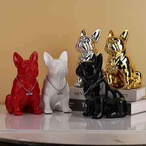 カスタム動物シミュレーション彫刻家の装飾セラミックフレンチモデルブルドッグ像座っているフレンチブルドッグの置物 - Product Image 2