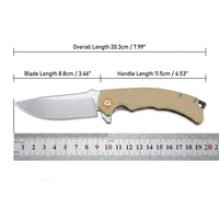 Couteau pliant de haute qualité, couteau tactique de chasse et de randonnée, couteau de poche en acier D2, manche en G10, outil de camping et de pêche, vente en gros, personnalisable T0064