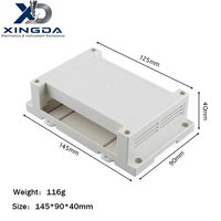 Boîtier gris ABS pour montage sur rail DIN avec espace interne réservé pour module industriel, pilote de puissance, carte de circuit imprimé et équipement