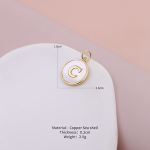 Collana con ciondolo a forma di lettera in conchiglia bianca placcata <span class=keywords><strong>oro</strong></span> 18 carati, minimalista, da A a Z, gioiello alla moda, regalo di compleanno - Product Image 6