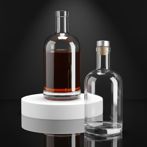 Bottiglia di Vetro Vuota per Liquori, Vodka, Gin, Vino, <span class=keywords><strong>Whisky</strong></span>, Personalizzabile con Logo, 100ml 200ml 500ml 750ml, con Tappo in Sughero - Product Image 1