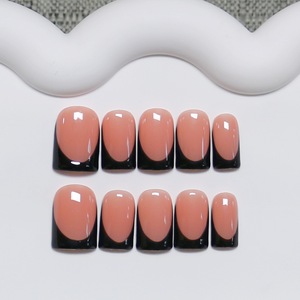 <span class=keywords><strong>Uñas</strong></span> Postizas Acrílicas al por Mayor, Diseño Rosa Nude, <span class=keywords><strong>Cortas</strong></span>, Forma Almendrada, con Logotipo Personalizado - Product Image 3