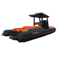 Bateau pneumatique de luxe certifié CE RIB 750 de 25 pieds avec coque en aluminium pour bateau d'appoint de yacht