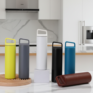 <strong>600ml</strong> Vacuum Insulated Bottle with Carry Handle, OEM Custom Logo Stainless Steel Thermal Water Bottle - Product Image 5