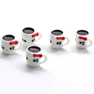 High Quality Resin Miniature Coffee Cup Pendants Kawaii Resin Coffee Mugs Pendants Mini Dollhouse Cafe Mugs Beads DIY Jewelry