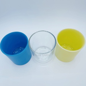 Pot à bougie en verre givré de forme ronde de 250 ml avec options multicolores pour la fabrication de bougies - Product Image 6